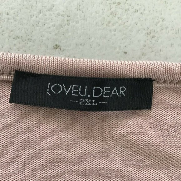 UDEAR Women's Pink Knitted V-Neck High Low Hem Casual Tank Top Size 2XL - Picture 9 of 10